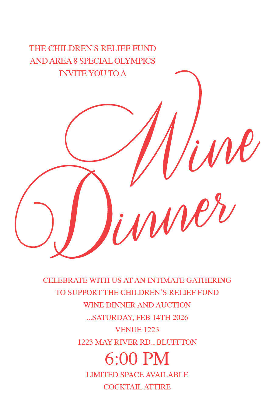 Wine Dinner Save the Date