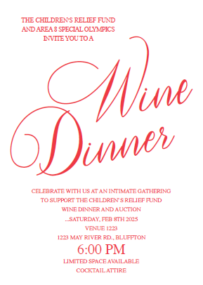 Wine Dinner Save the Date